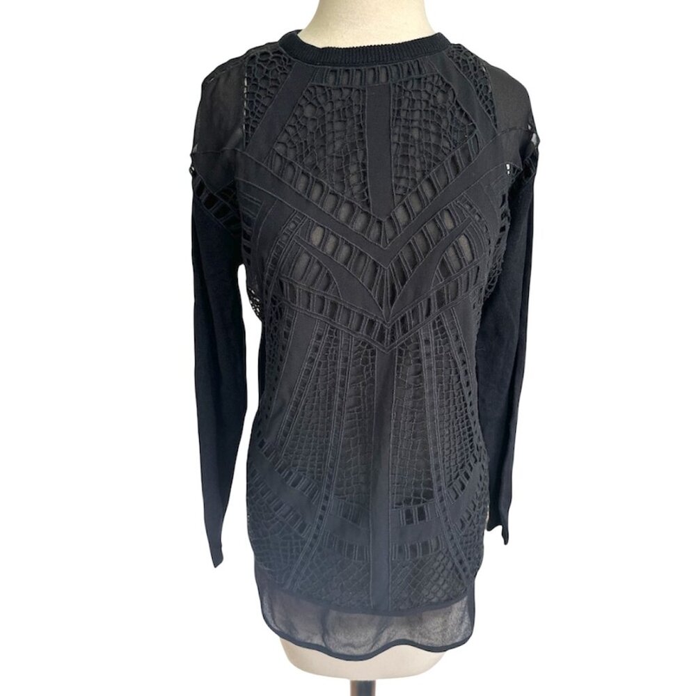 Love Token Black Knit Long Sleeve Top